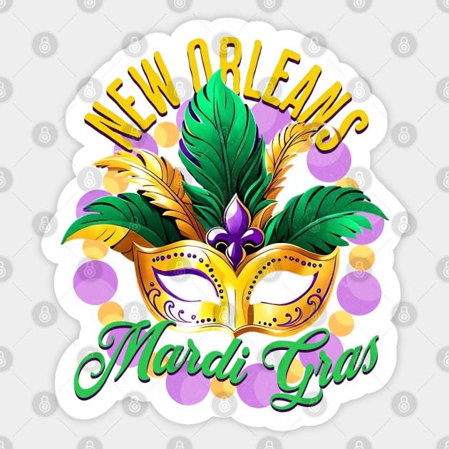 New Orleans Mardi Gras Souvenir for Mardi Parties Costume Sticker by alcoshirts